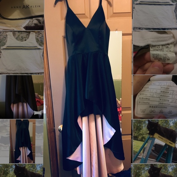 NWTs Black Dramatic High Low Prom Dress - Picture 8 of 11